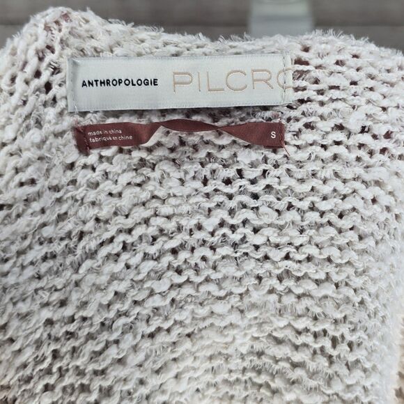 Pilcro Anthropologie Gemima Pointelle Jumper Oversized Knit White Sweater Small - Picture 8 of 8